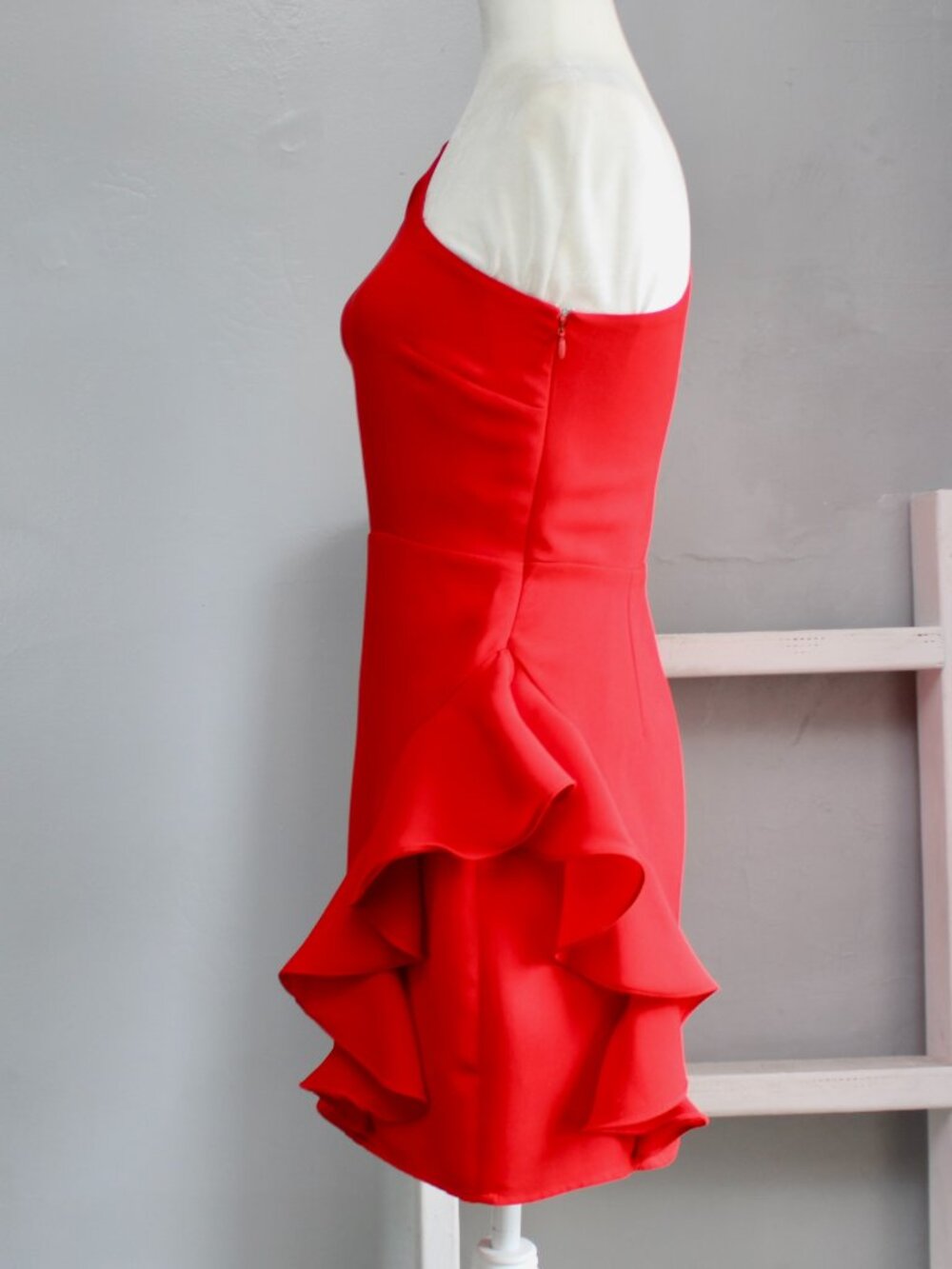 Lovers + Friends Jett Mini Dress One Shoulder Ruffle Party Red Size Small - Picture 4 of 8